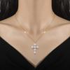 Pearl Cross Minimalist Wind Furnace Real Gold Necklace Female Collarbone Chain Accessories