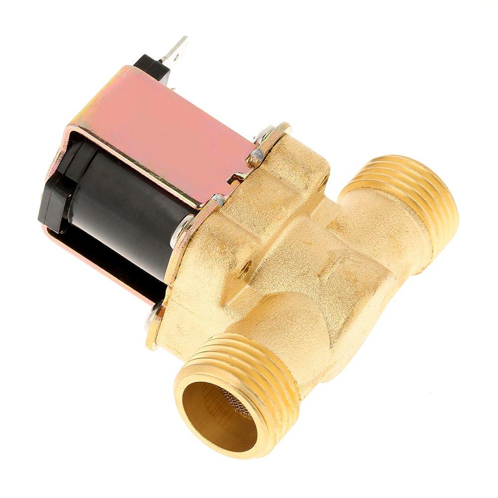 Electric Solenoid Valve, 1/2" DC 12V Normally Closed Brass Electric Solenoid Valve for Water Control