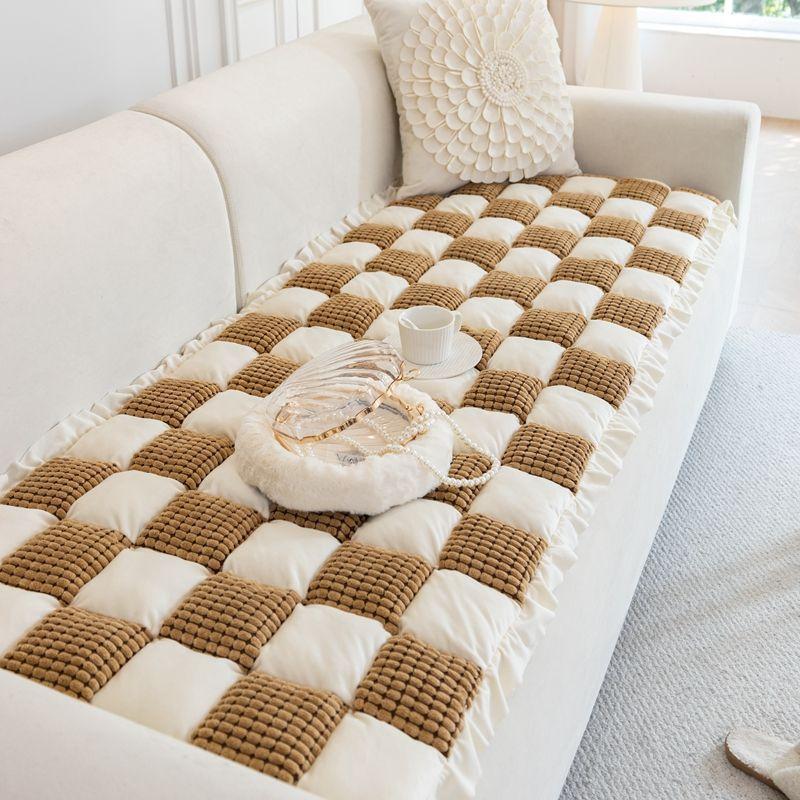 Foreign Trade Korean Hand-Spliced Steamed Bread Cushion Sofa Cushion Universal In All Seasons, High-End Thickened Solid Wood Living Room Seat Cushion