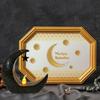 2 Pack Ramadan Moon LED Light - Black Crescent Moon Lamp with Star & Textured Battery Operated Night Light for Muslim Home Decor, Islamic Eid Gifts