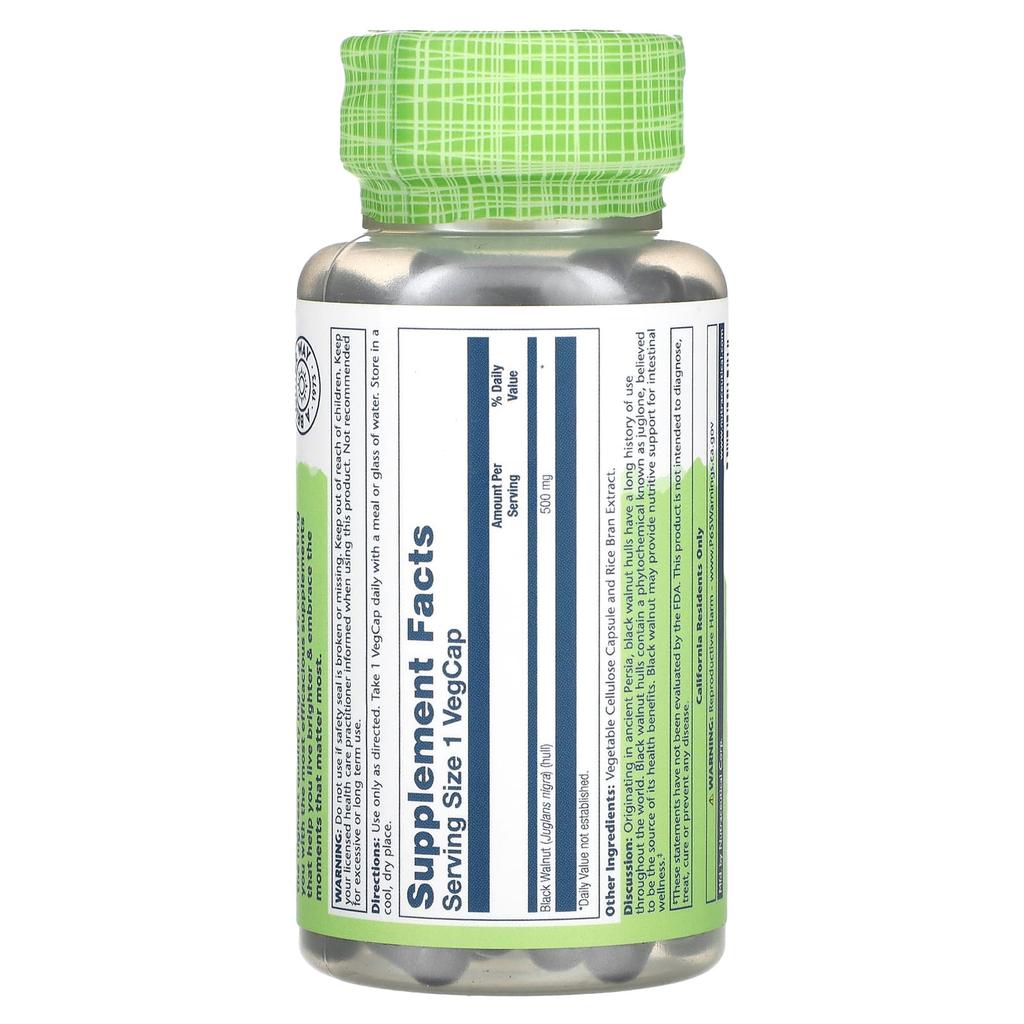 True Herbs, Noce Nera, 500mg, 100 Capsule Vegetali