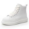 High-top women's shoes autumn new student platform casual high and thin leather medium tube sports shoes