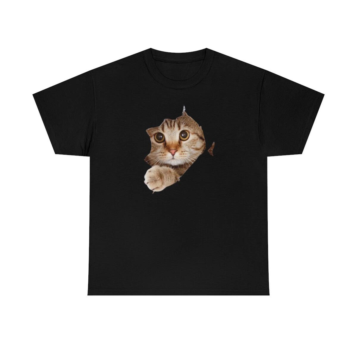 Cute Cat T-shirt - Funny Cat Shirt / Meme Cat T-shirt / Pet Lover Shirt Animals M