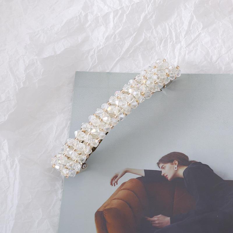 

Versatile Handmade Crystal Hair Clip - Trendy Back-of-Head Accessory for Girls