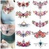 MAYCREATE® 10 Sheet Floral Tattoo Sticker Large Temporary Tattoo for Women, Rose Flower Haif Arm Band Tattoo, Waterproof Enchanting Body Art Tattoo
