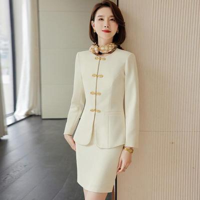 Trouman Women's Chinese Style Frog Button Professional Suit