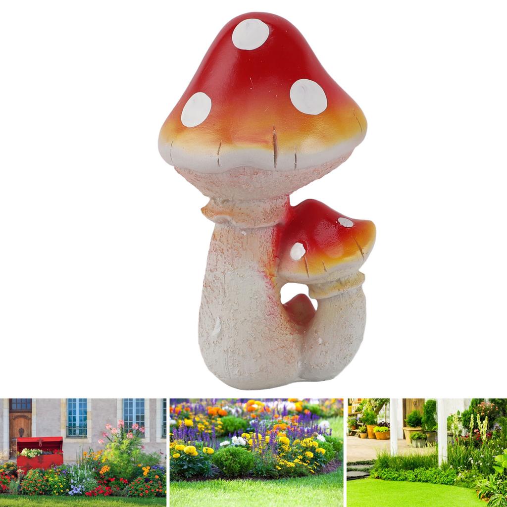 Resin Mushroom Decor 3 Mushrooms Design Exquisite Decorative   Versatile Outdoor Garden Decor Mushrooms Ornament