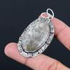 Sterling Silver Fossil Coral Stone Boho Wedding Anniversary Unique Bezel Pendant