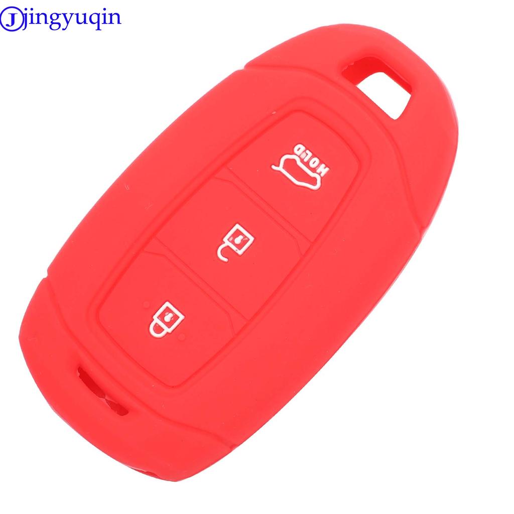 Jingyuqin Carcasa de Silicona para Llave Remota Fob Para Hyundai i30 Ix35 Solaris Azera Elantra Grandeur Ig Accent Santa Fe Palisade