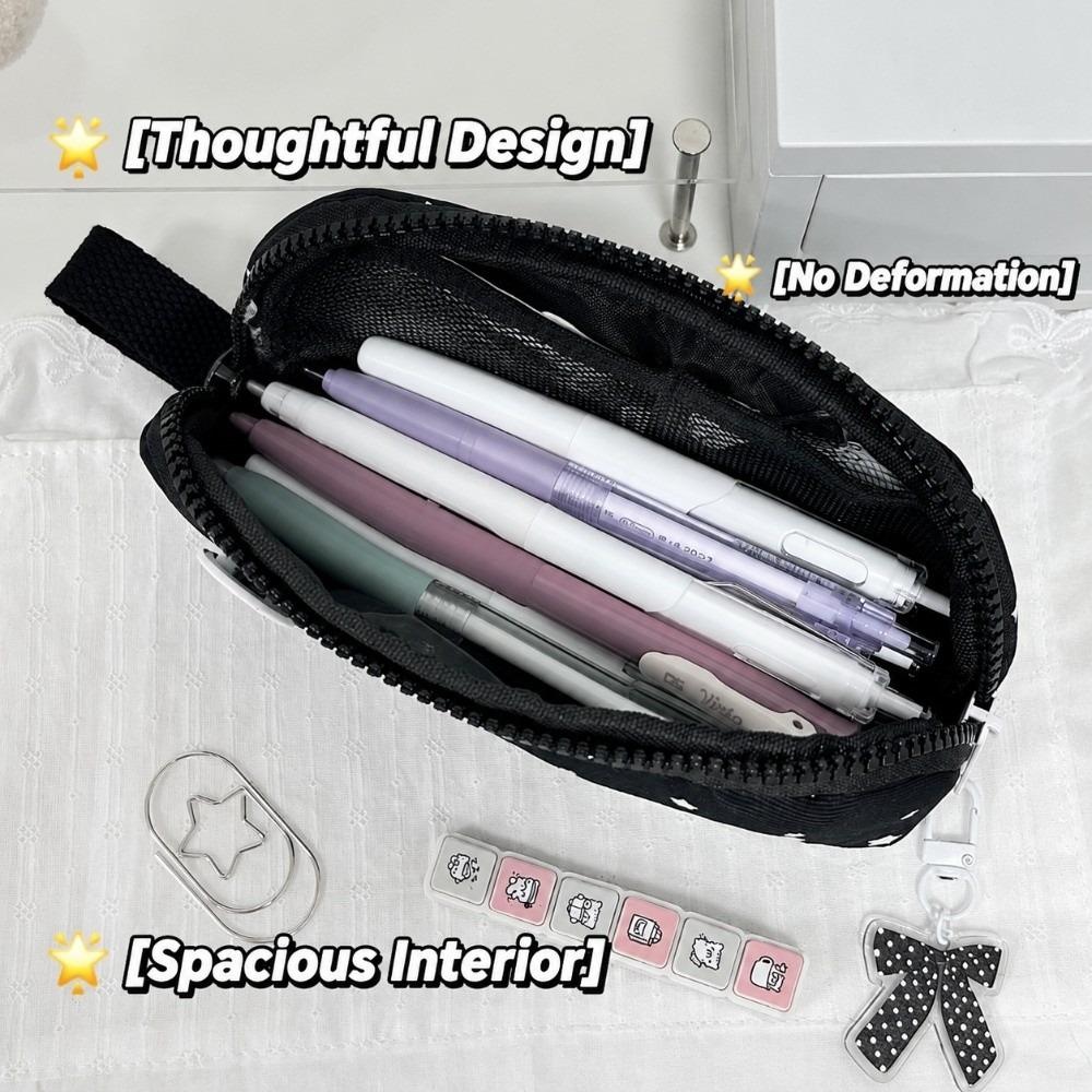 Star Print Pencil Case Large Capacity Pen Bag Durable Stationery Organizer School Office