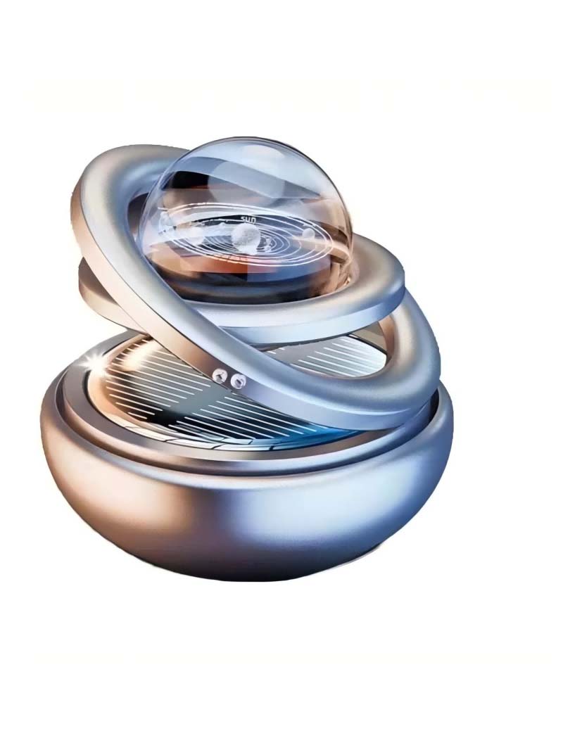 Solar-powered aromatherapy car accessory: double-hanging crystal ball aromatherapy perfume ornament, a creative decoration серый