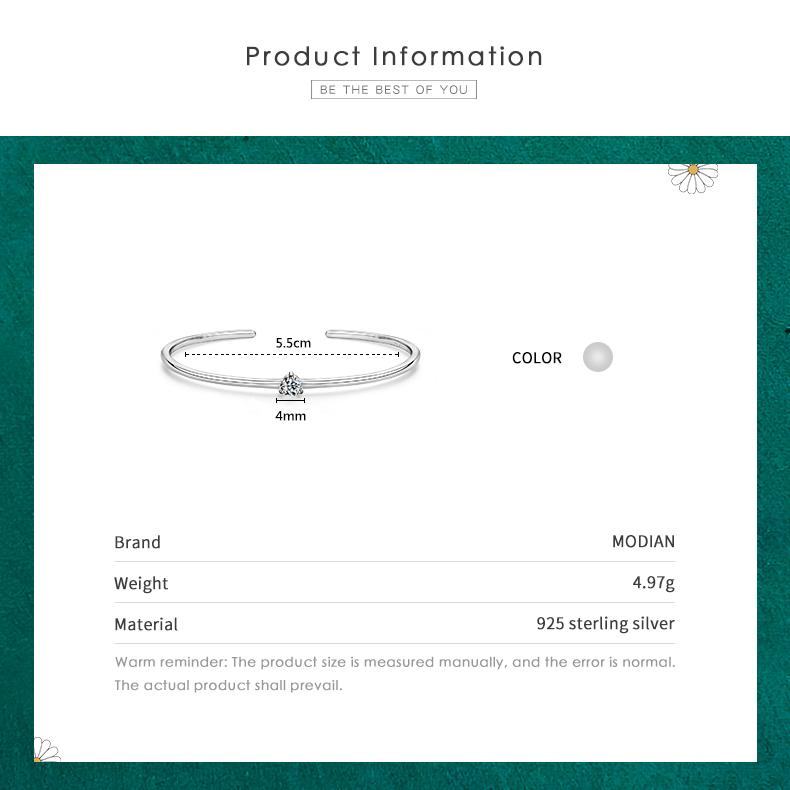 MODIAN Brățară rotundă din argint Sterling 925, cu zece inimi, CZ, deschisă, pentru femei, bijuterii fine, breloc reglabil, brățară, cadouri