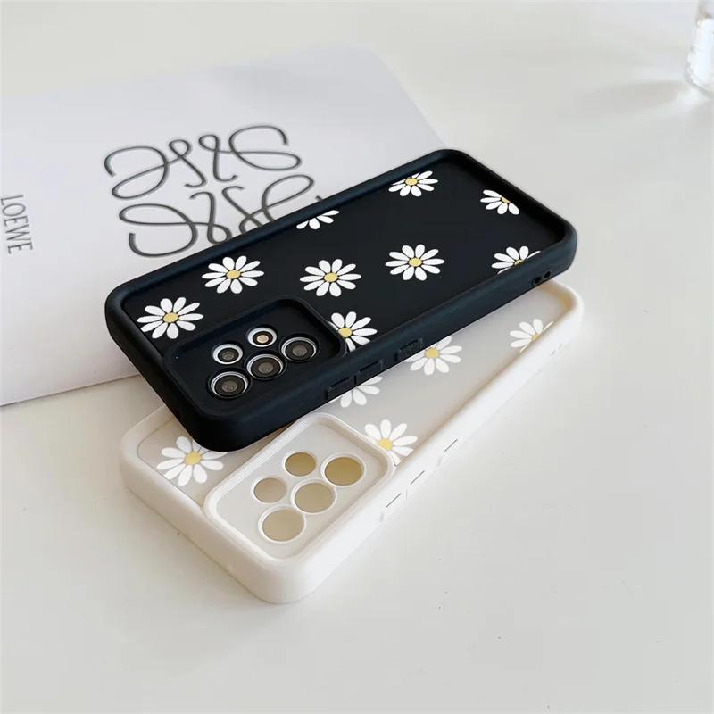 Retro Daisy Flowers Silicone Phone Case For Iphone17 16pro 15pro 14 13 12 11 12pro 13pro Max 14plus Anti Fall Protective Cover