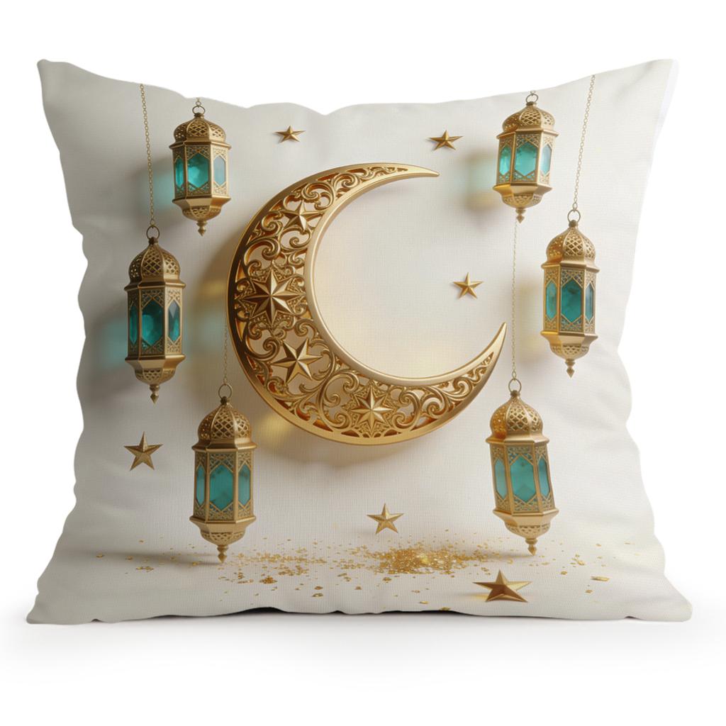 Moon Lantern Ramadan Pillowcase Printed Polyester 40/45/50cm Throw Pillowcover Decorative Sofa Cushion Pillowslip Home Decor