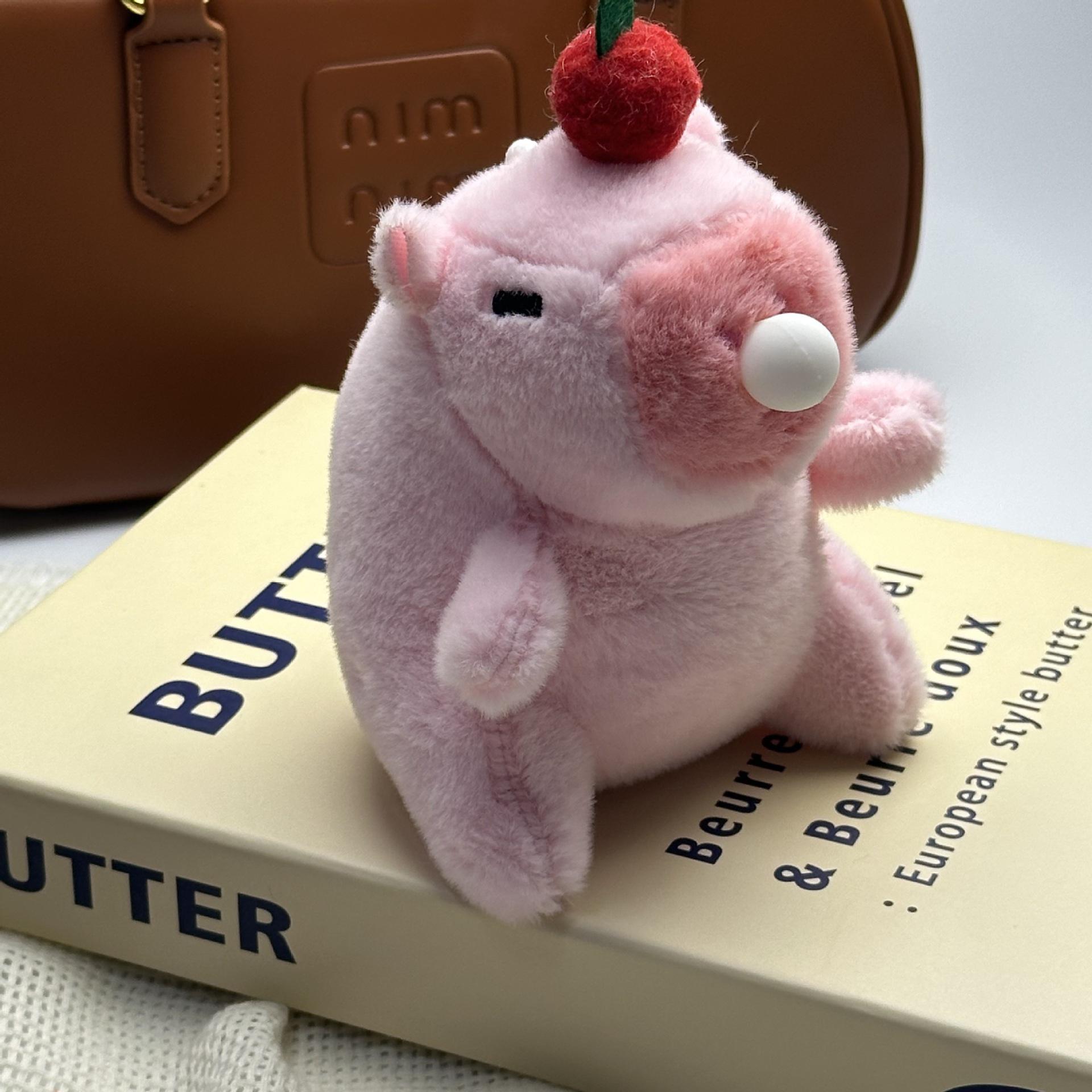 Capybara Plush Keychain: Bubble Blowing Water Pig Charm 16cm
