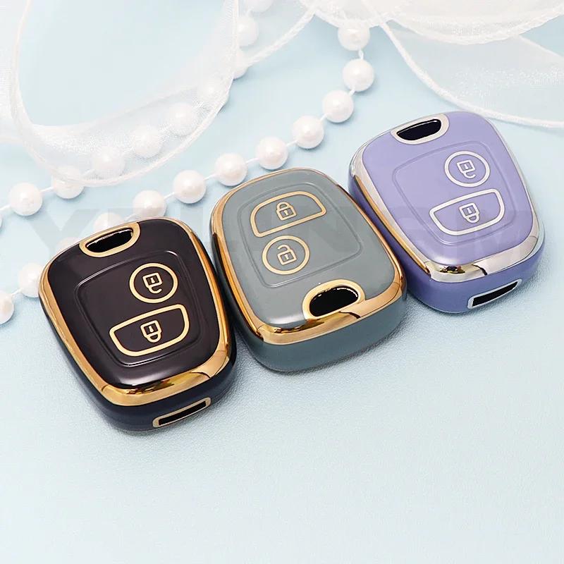 TPU Car Remote Key Case Cover Shell Fob Keychain for Peugeot 107 206 207 307 for Citroen C1 C2 C3 C4 for Toyota Aygo Keychain