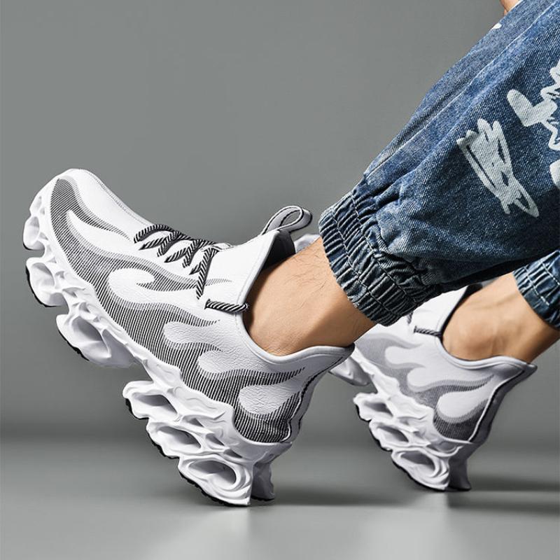 Men's Shoes Tide Men's Waterproof Leather Sneakers Shock Absorption Heightened Casual Shoes Men's Student Shoes