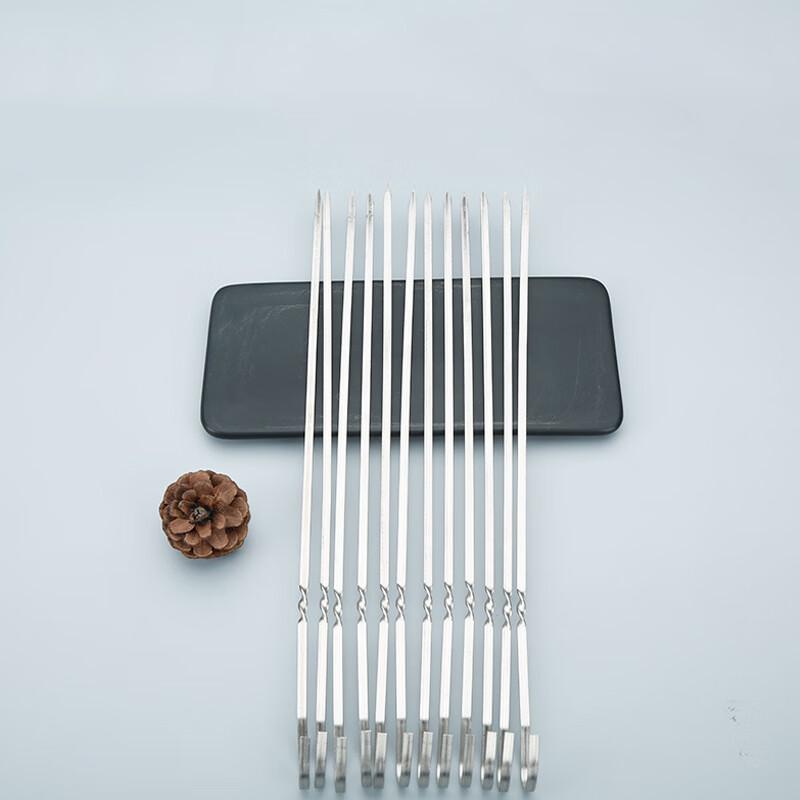 Changbaosen 35cm Stainless Steel J-Hook Flat BBQ Skewers