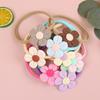 9 ST Babyflickor Blomma Pannband Elastiska Mjuka Nylon Pannband Blommiga Hårband för Turban Spädbarn Barn Håraccessoarer