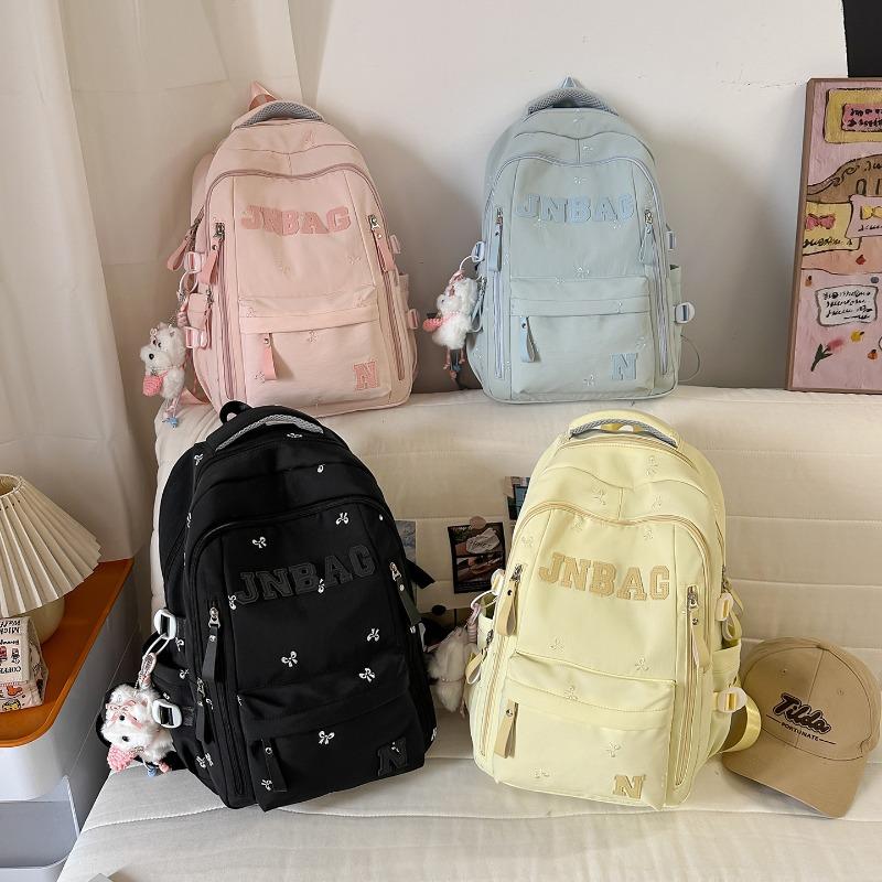 Fashion Korean version backpack large capacity letter trendy cool versatile casual backpack Harajuku junior high school college student schoolbag