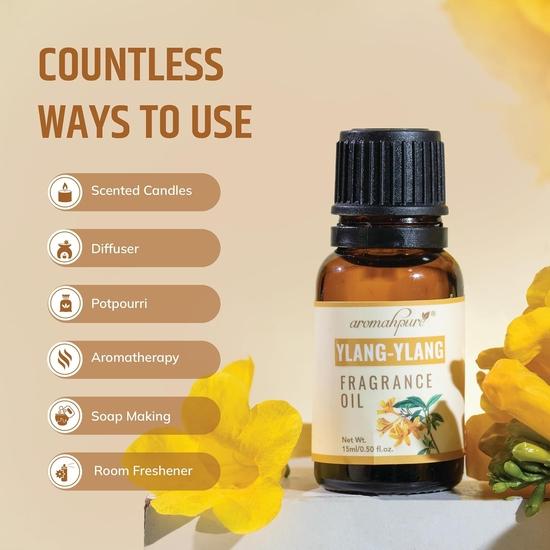 Aromahpure Fragrance Oil |15 ml| Ylang - Ylang Aroma Oil for Home Fragrance | Best for Aromatherapy|Used in Diffusers, Candles, Air Fresheners