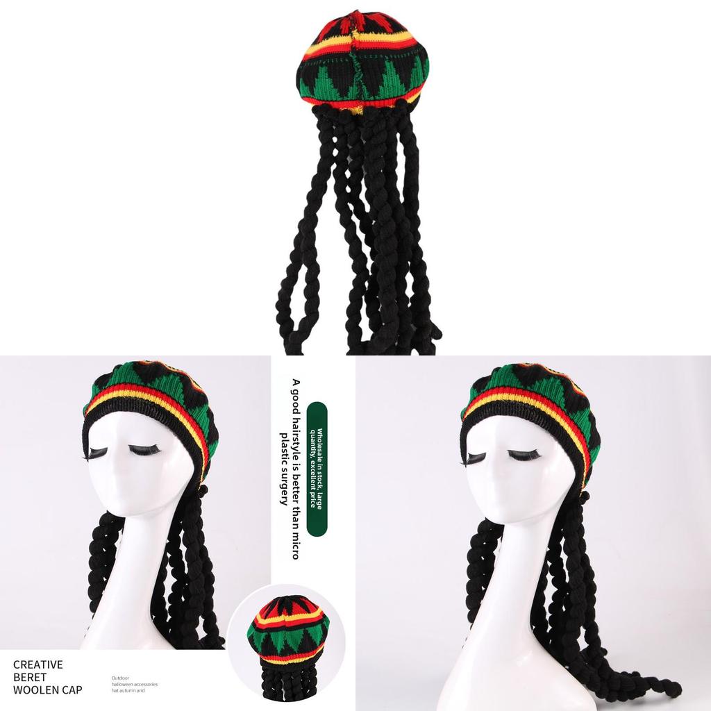 Creative Jamaican Beanie Hat With Breathable Spandex For Womens Halloween Party Accessory