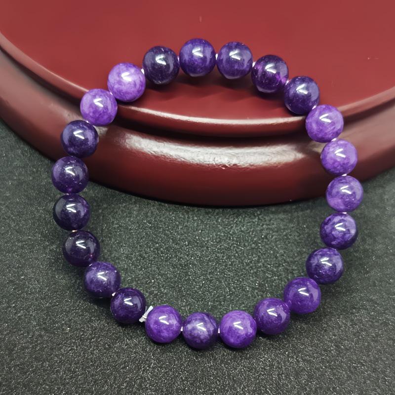 Crystal & Natural Stone Beaded Bracelet: Ruby Zoisite, Strawberry Quartz, Lapis Lazuli