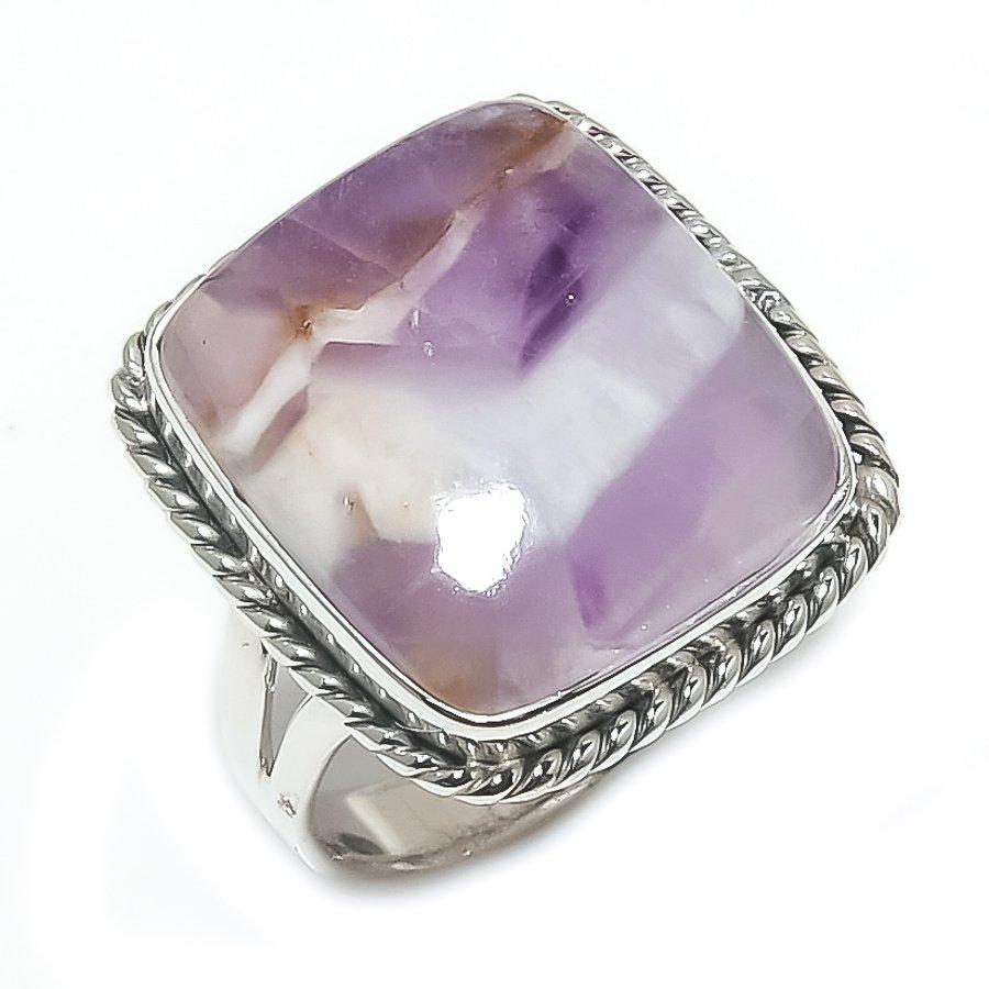 Natural Tiffany Stone Gemstone 925 Solid Sterling Silver Jewelry Ring S.8 V6y47