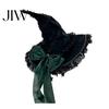 Dark Lolita Costume Accessories Gothic Witch Hat for Women, Style Halloween Accessory, Lightweight Party Outfit Essentials with Lace & Bow, Adjustable