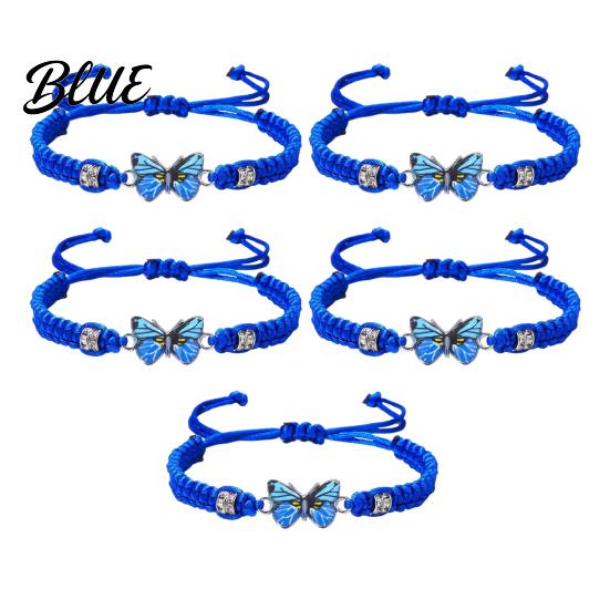 Women Adjustable Friendship Bracelet 1/2/5/10Pcs Blue Woven Braided Rope Knot