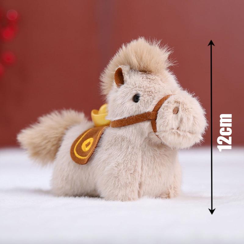 Year Of The Horse 2026 Plush Keychain Lucky Money Ingot Foal Doll Soft Stuffed Animal Toy For Kids New Year Gift Collectible