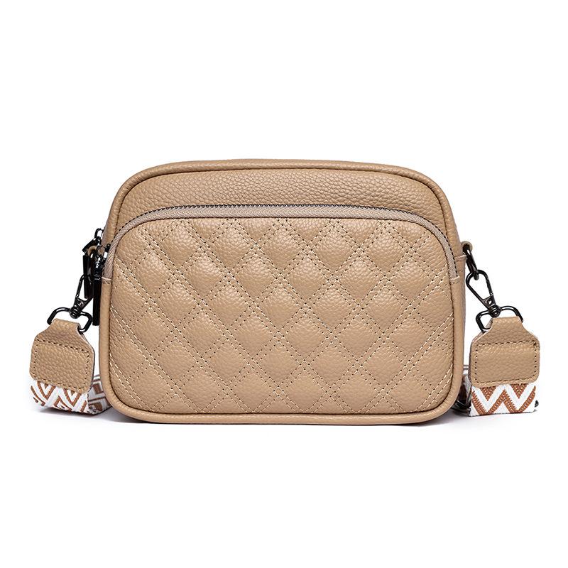 

Женская мини-сумка из натуральной кожи Top Grain Leather Mini Square Bag - элегантная европейская сумка через плечо с универсальным стилем для повседневных и офисных нарядов хаки