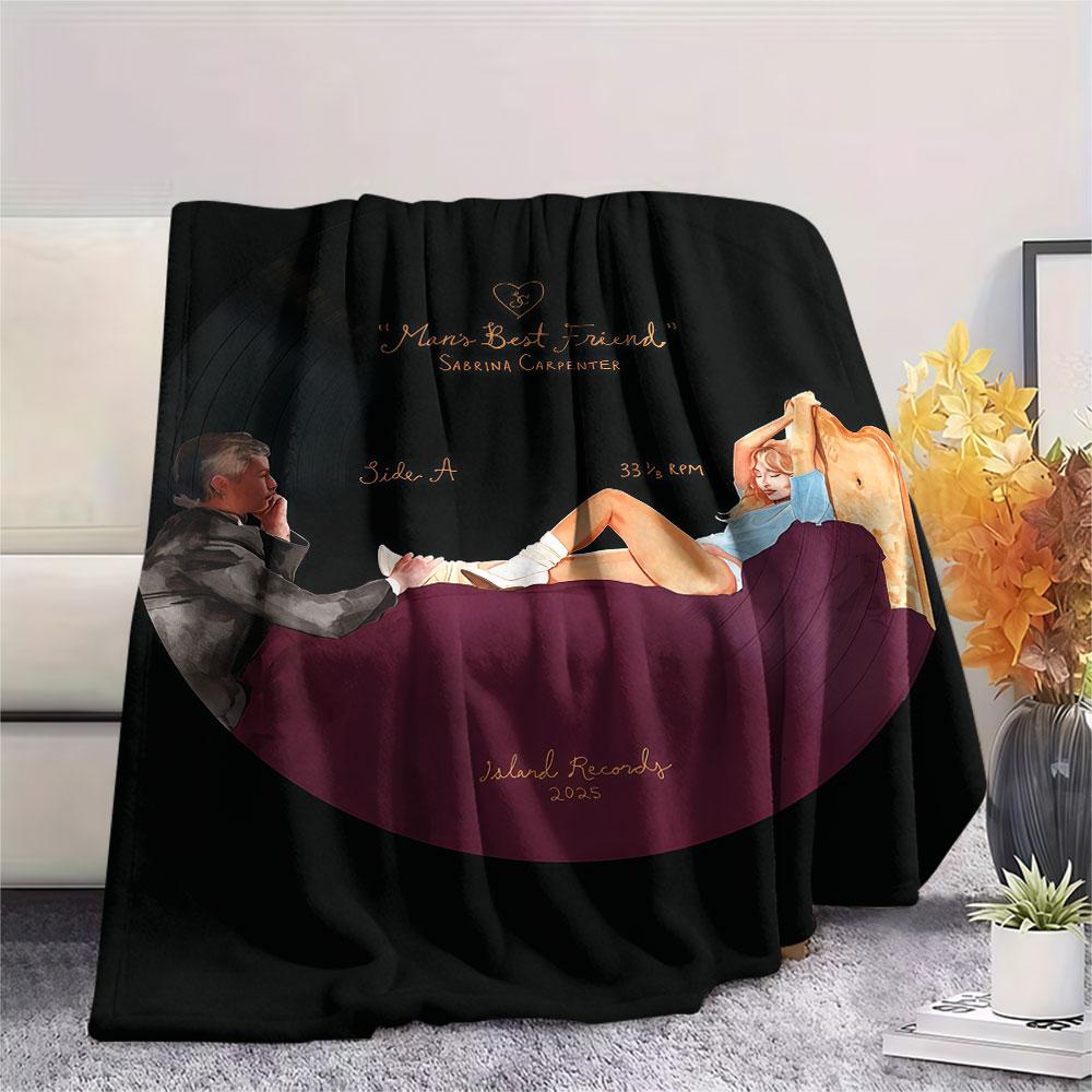 Sabrina Printed Flannel Blanket, Soft Throw for Bedroom Sofa, Washable, Fan Merchandise, Great Gift.