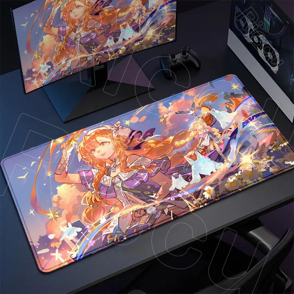 XXL Wuthering Waves Sigrika Computer Gaming Offices Keyboard Mouse Pad Anime Non-slip Rubber HD Esports Desk Mat Carpet Expand