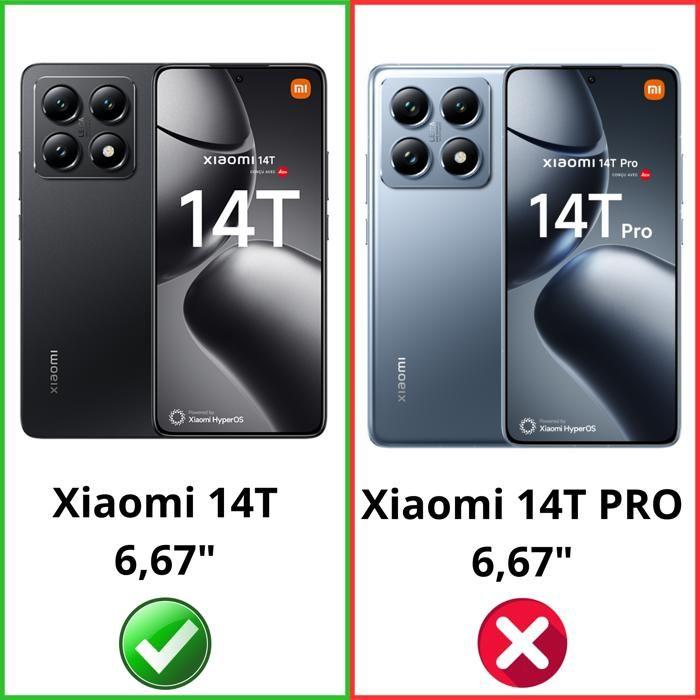 Coque antichoc - Phonillico® - Xiaomi 14T - Souple - Transparent - 2 Verres Trempés