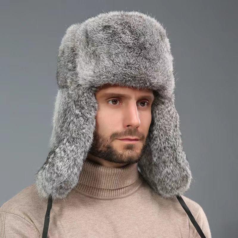 Ushanka Ski Hat Winter Russian Warm Ear Protectors Faux Fur Trapper Hats Men Cap Plush Aviation Bomber Hat