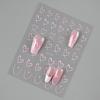 1 Sheet Nail Art Stickers 3D Cute Heart White Gold Silver Lines Love Heart Nail Decals Diy Adhesive Slider Manicure Decorations