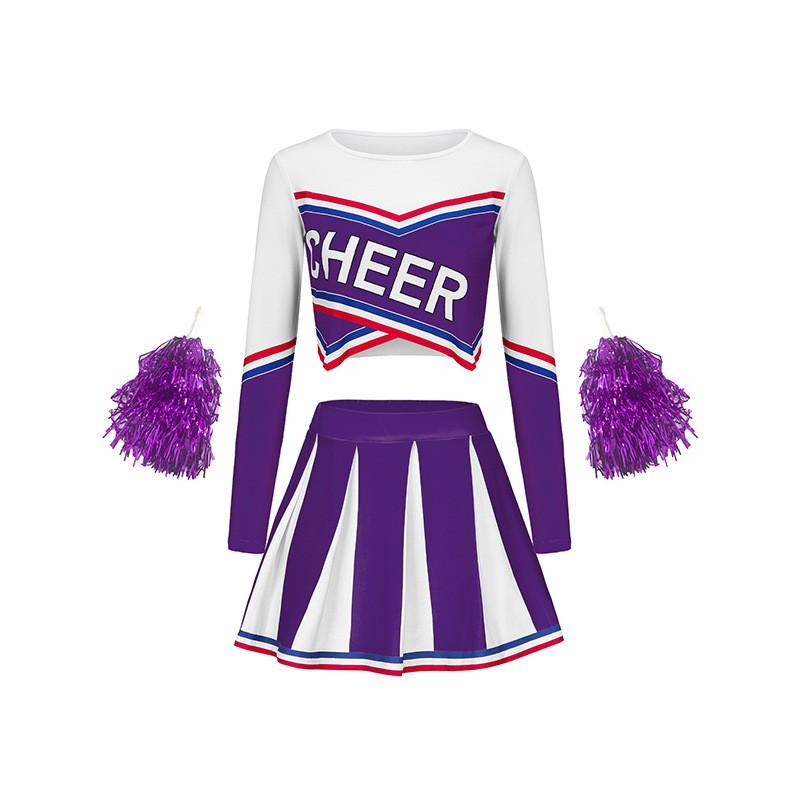Kids Cheerleading Uniform Set Athletic Gymnastics Dance Performance Outfit Childrens Competition Costume