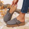 Really Breathable Thick-soled Heightening Versatile Bag Head Slippers 2025 Autumn New Shoes Women's Popular Half-drag Women's Shoes Slippers