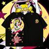 Summer 2026 Sailor Moon Rabbit Moonlight Turn Classic Street Trend 100 Cotton Printed Baggy Tshirt for Parents and Children