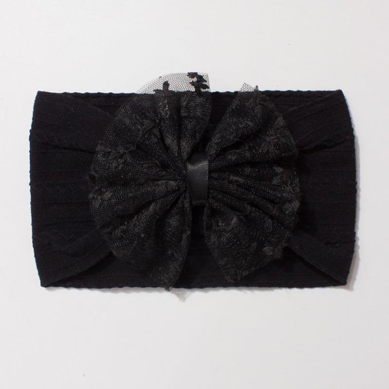 New Jacquard Baby Elastic Headband, Cute Lace Bow Children's Headscarf, Thin Baby Headband