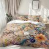 2/3-teiliges Künstlerisches Buntes Blumen-Bettbezug-Set, Weiche Atmungsaktive Knitterarme Bettwäsche mit Kissenbezügen, Maschinenwaschbar