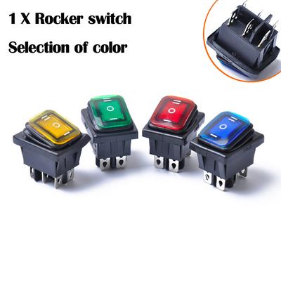 3 Position LED 6 Pin Car ON-OFF-ON DPDT Waterproof 15A 12VAC
