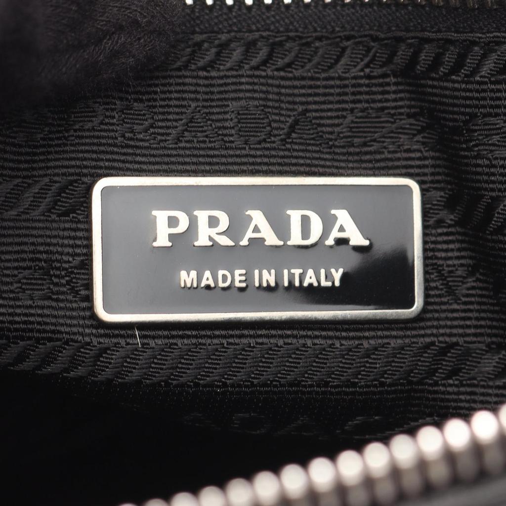 Used PRADA Shoulder Bag Nylon leather Black Used Women