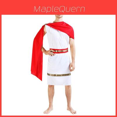 Elegantní unisex halloweenský kostým s červeným pláštěm inspirovaným Egyptem a Řeckem