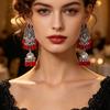 Bohemian Rhinestone Tassel Earrings: Retro European & American Style, High-End Exaggerated Design