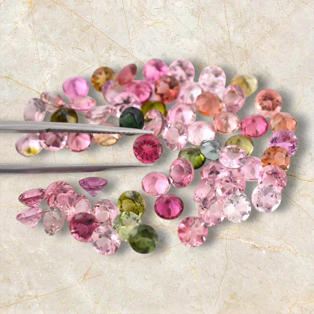 Round Cut Natural Tourmaline 3 MM Size Gemstone, 10 Pcs Multi Tourmaline Lot, Loose Gemstone Lot, October Birthstone For Making Jewelry.