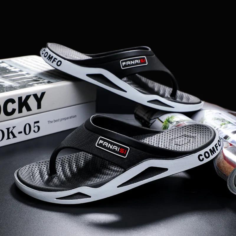 

Мужские шлепанцы для улицы, летние тапочки, трендовые, удобные, пляжные сандалии, мужская повседневная обувь, домашние шлепанцы, домашняя обувь 44-45 чёрный