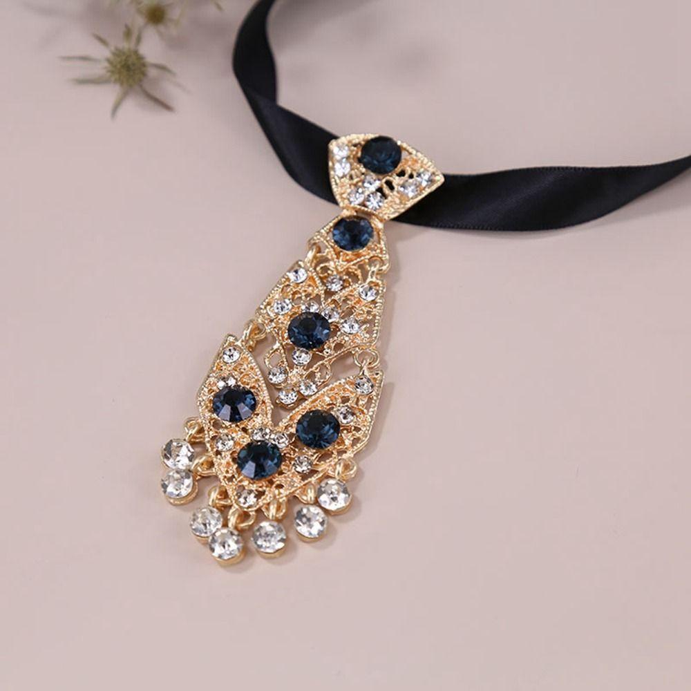 

Tie Crystal Necktie Unisex Metal Rhinestone Necktie Formal Business Ties Women Necktie Men Ties B