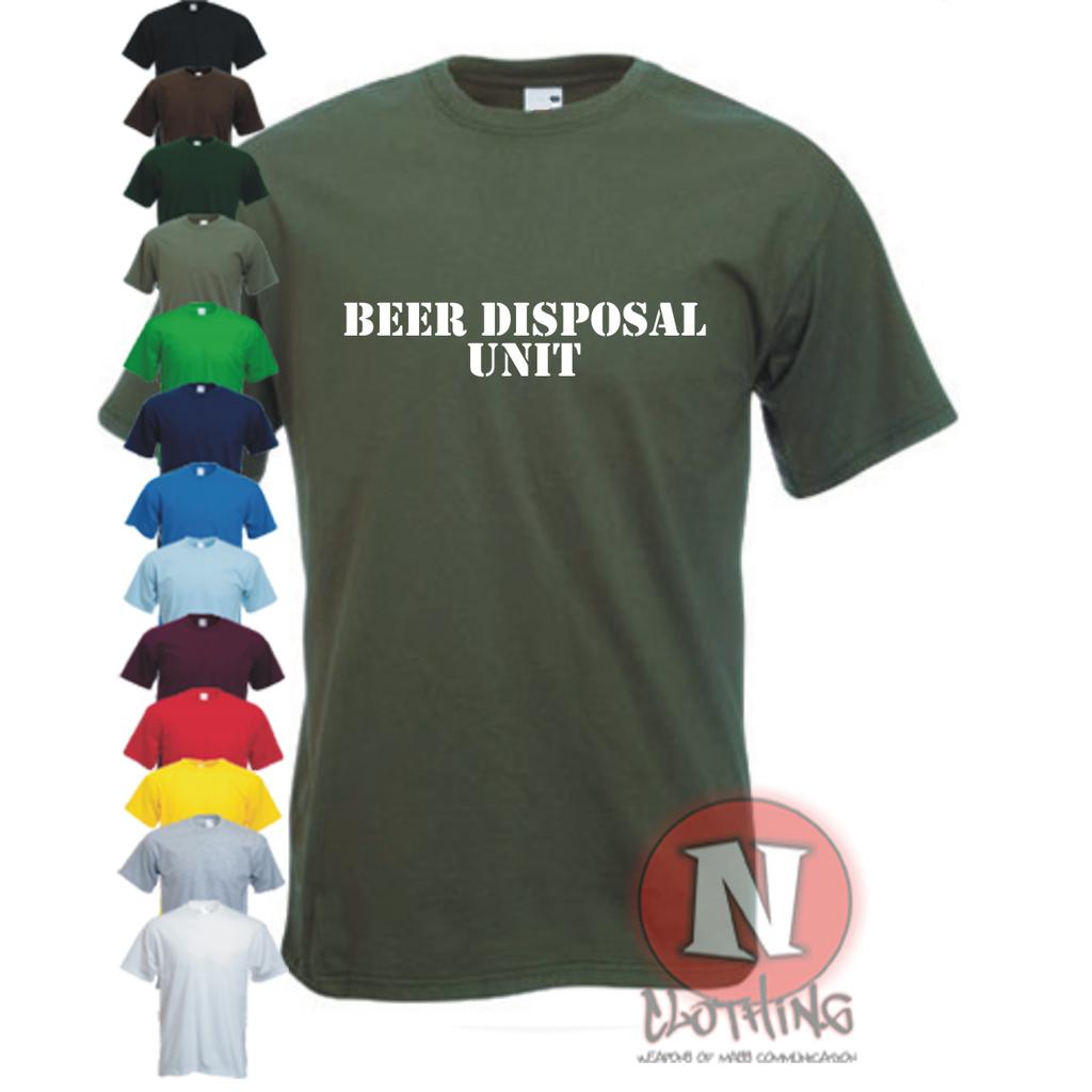 Beer Disposal Unit TShirt Funny Pub Drinking Stag Party Holiday Club Tee